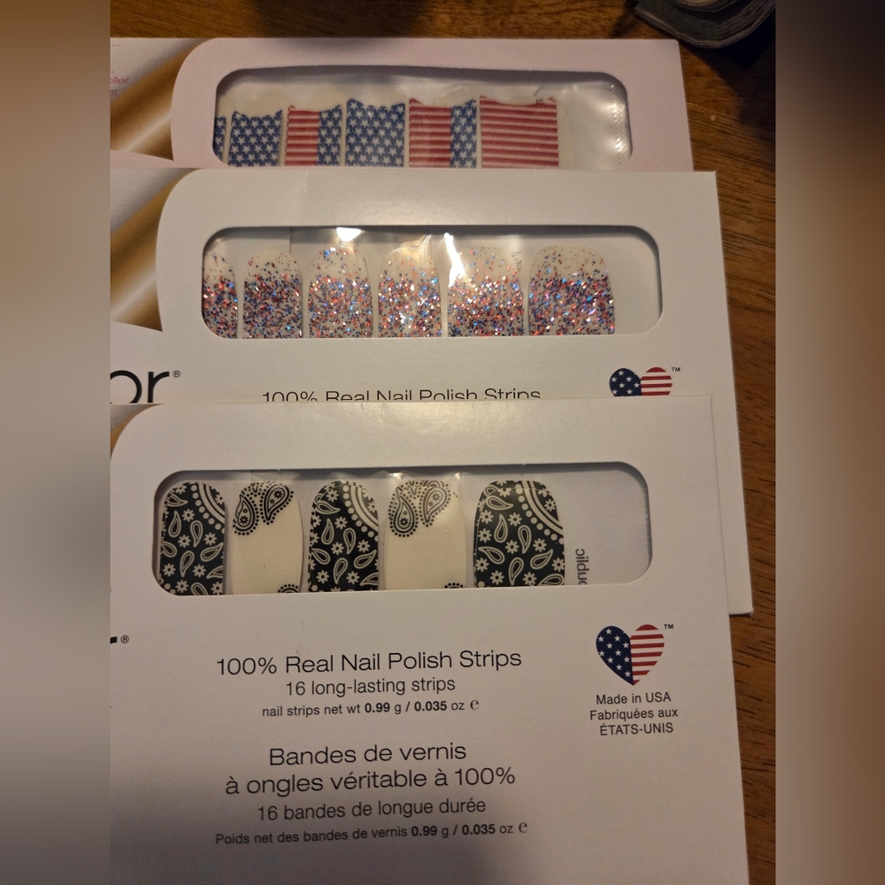 Color Street Nail Polish Strips - Glitter and Paisley Patterns (6 Sets)
